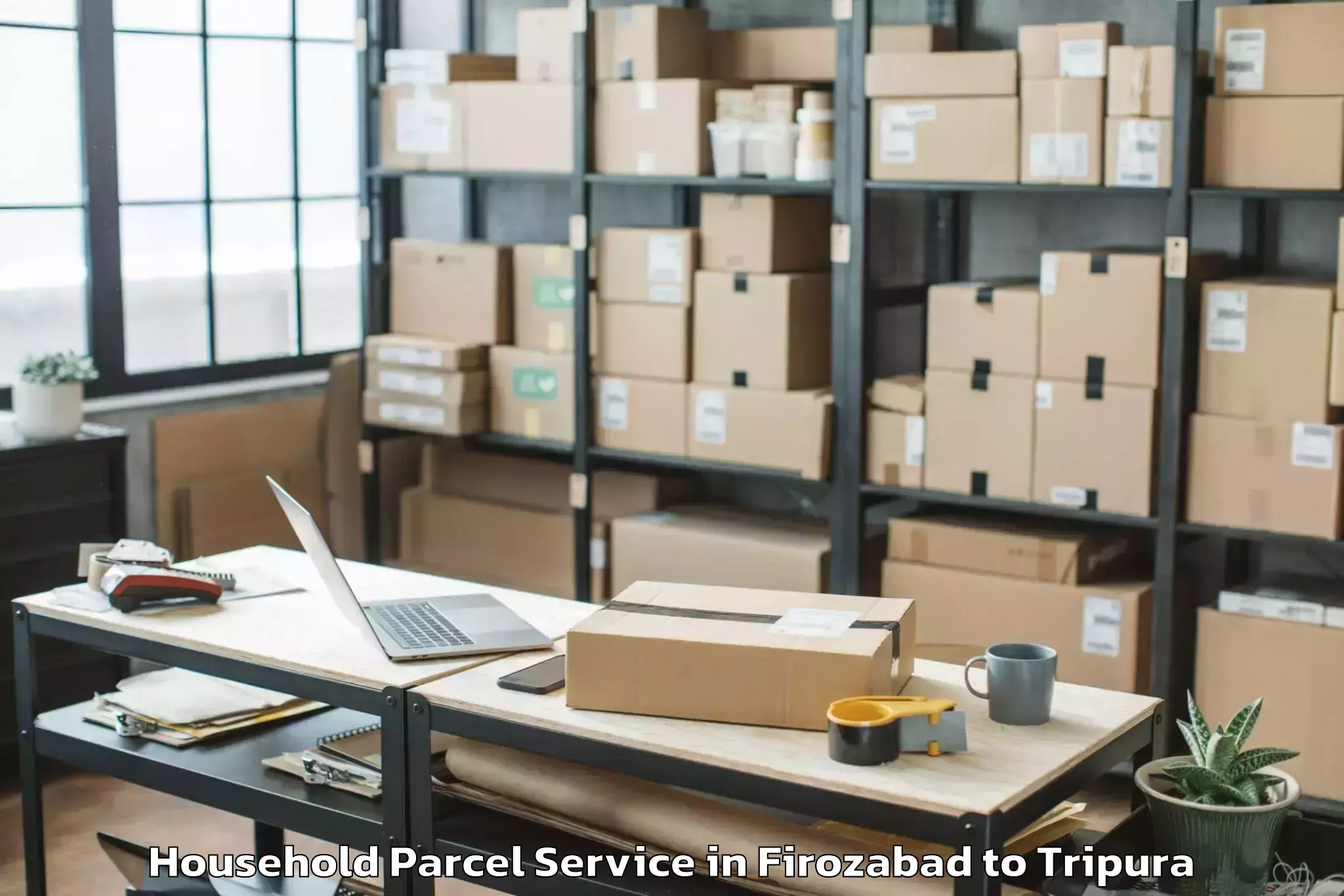 Book Firozabad to Barjala Household Parcel Online